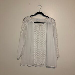 Charter Club | White Lace Blouse